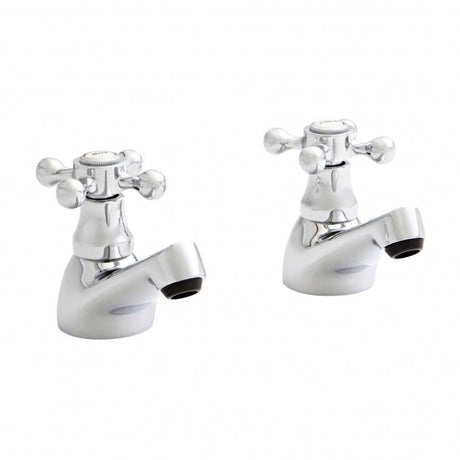 Kartell Viktory Pair Basin Pillar Taps - Polished Chrome - TAP093VI - TAP 'N' SHOWER