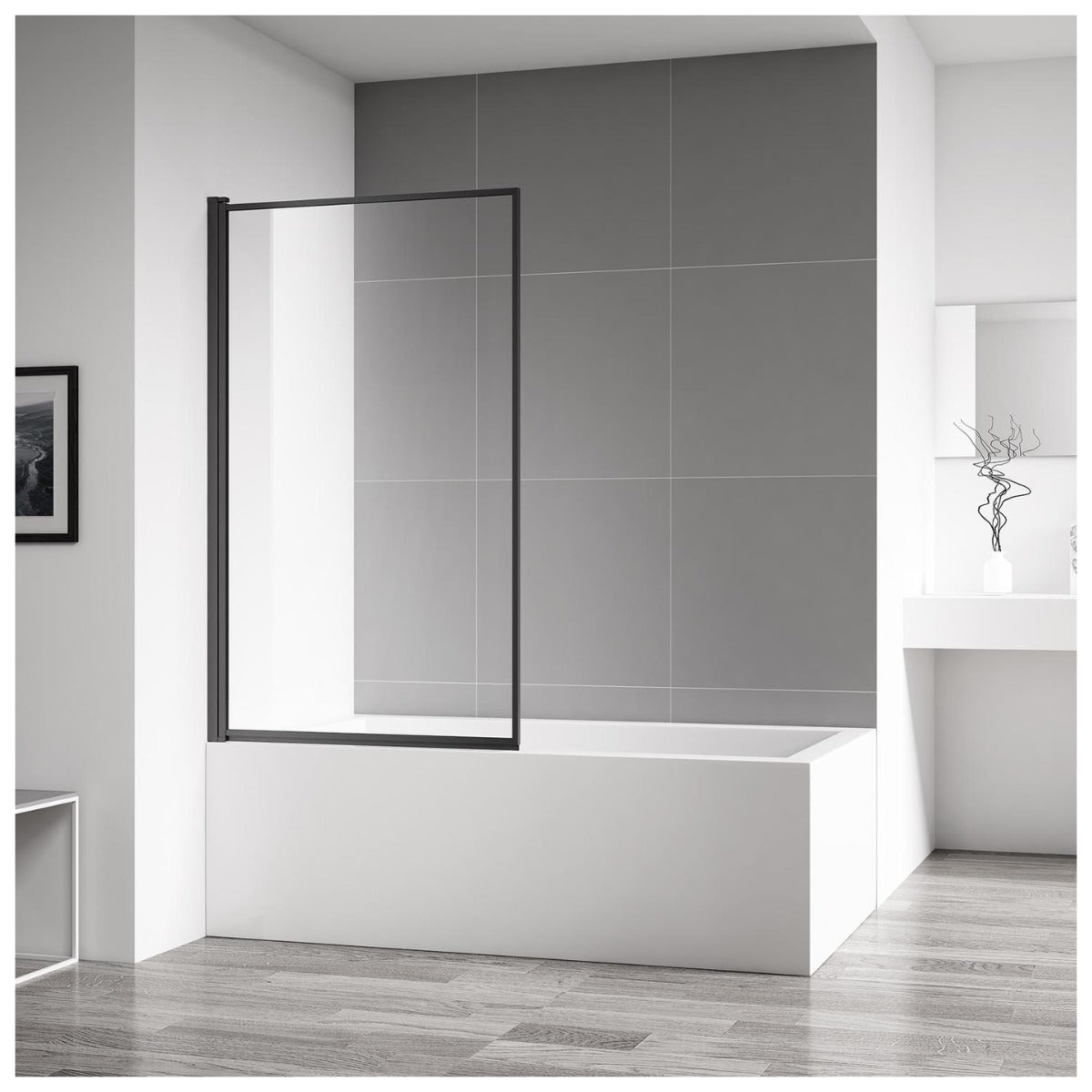 Frontline Aquaglass Velar Bath Screen - Clear - BE2858 - TAP 'N' SHOWER
