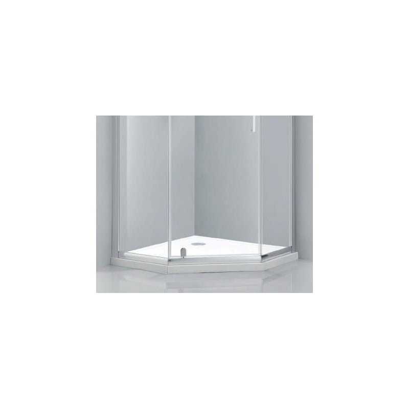 Frontline Aquaglass Purity 900mm Pentagonal Shower Tray - Chrome - BE611239 - DT - TAP 'N' SHOWER