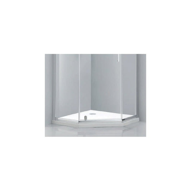 Frontline Aquaglass Purity 900mm Pentagonal Shower Tray - Chrome - BE611239 - DT - TAP 'N' SHOWER