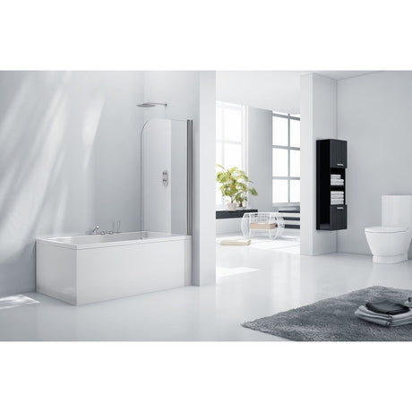 Frontline Aquaglass 6mm Rise and Fall Bath Screen 1400 x 800mm - Clear - BE611633 - TAP 'N' SHOWER