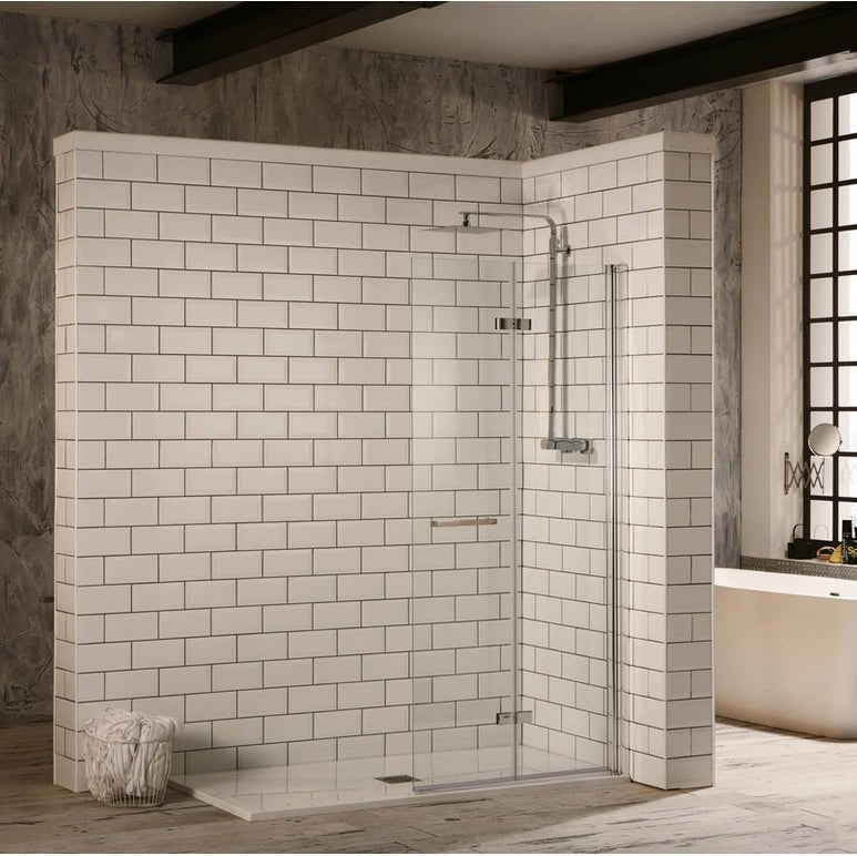 Frontline Aquaglass Hinged 2 Fold Walk - In Enclosure 1000mm - BEBC800524 - TAP 'N' SHOWER