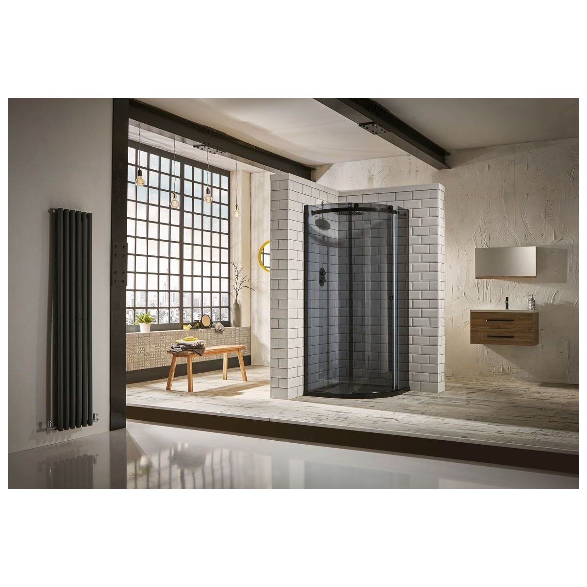 Frontline Aquaglass Sphere 1 Door Quadrant Smoked Glass 1000x1000mm - Clear - BENDY9391B - 10BT - TAP 'N' SHOWER