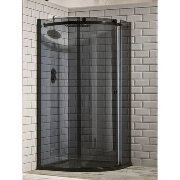 Frontline Aquaglass Sphere 1 Door Quadrant Smoked Glass Right 1000x800mm - Clear - BENDY9391B810BTR - TAP 'N' SHOWER