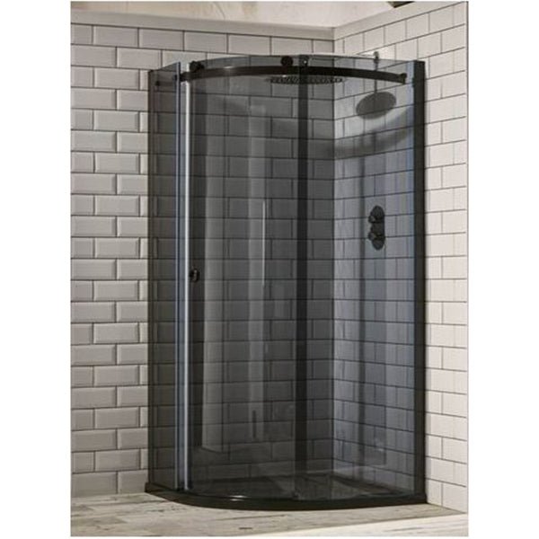 Frontline Aquaglass Sphere 1 Door Quadrant Smoked Glass Left 1200x800mm - Clear - BENDY9391B812BTL - TAP 'N' SHOWER