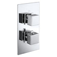Frontline Aquaflow Italia Cube Twin Concealed Thermostatic Shower Valve - Chrome - BIQCT02 - TAP 'N' SHOWER