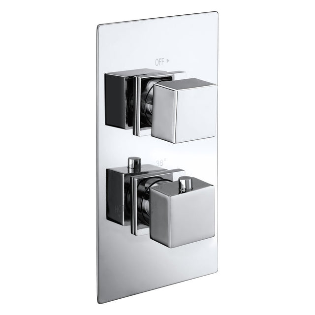Frontline Aquaflow Italia Cube Twin Concealed Thermostatic Shower Valve - Chrome - BIQCT02 - TAP 'N' SHOWER
