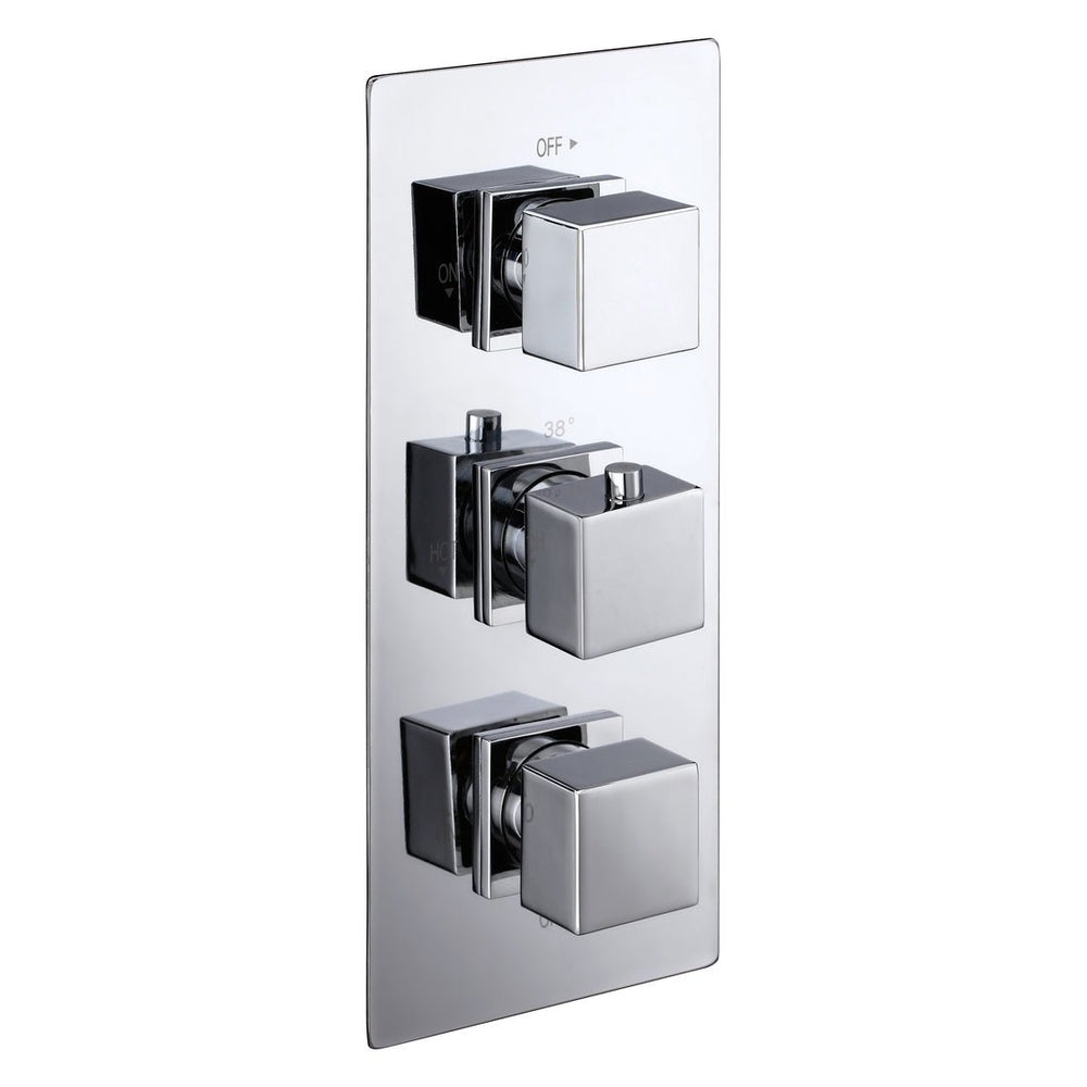 Frontline Aquaflow Italia Cube Triple Concealed 2 - Way Shower Valve - Chrome - BIQCTC01 - TAP 'N' SHOWER