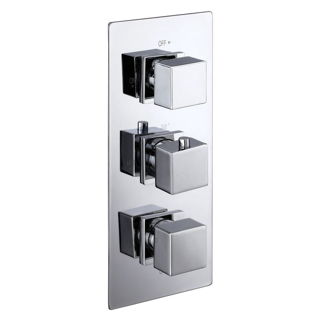 Frontline Aquaflow Italia Cube Triple Concealed 2 - Way Shower Valve - Chrome - BIQCTC01 - TAP 'N' SHOWER
