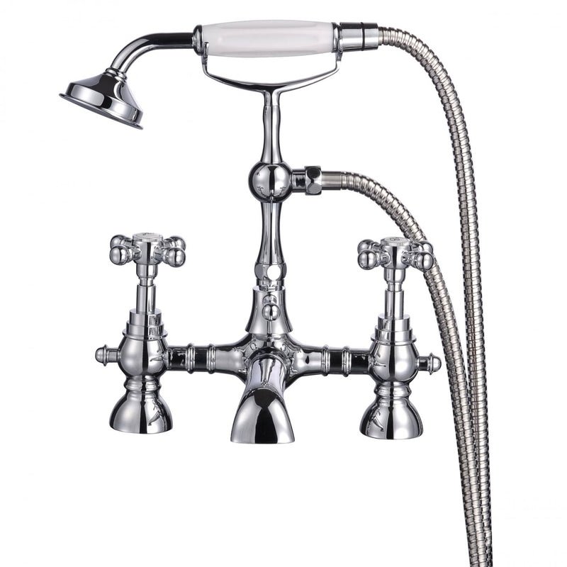 Frontline Aquaflow Edwardian Bath Shower Mixer - Chrome - BIQED01 - TAP 'N' SHOWER
