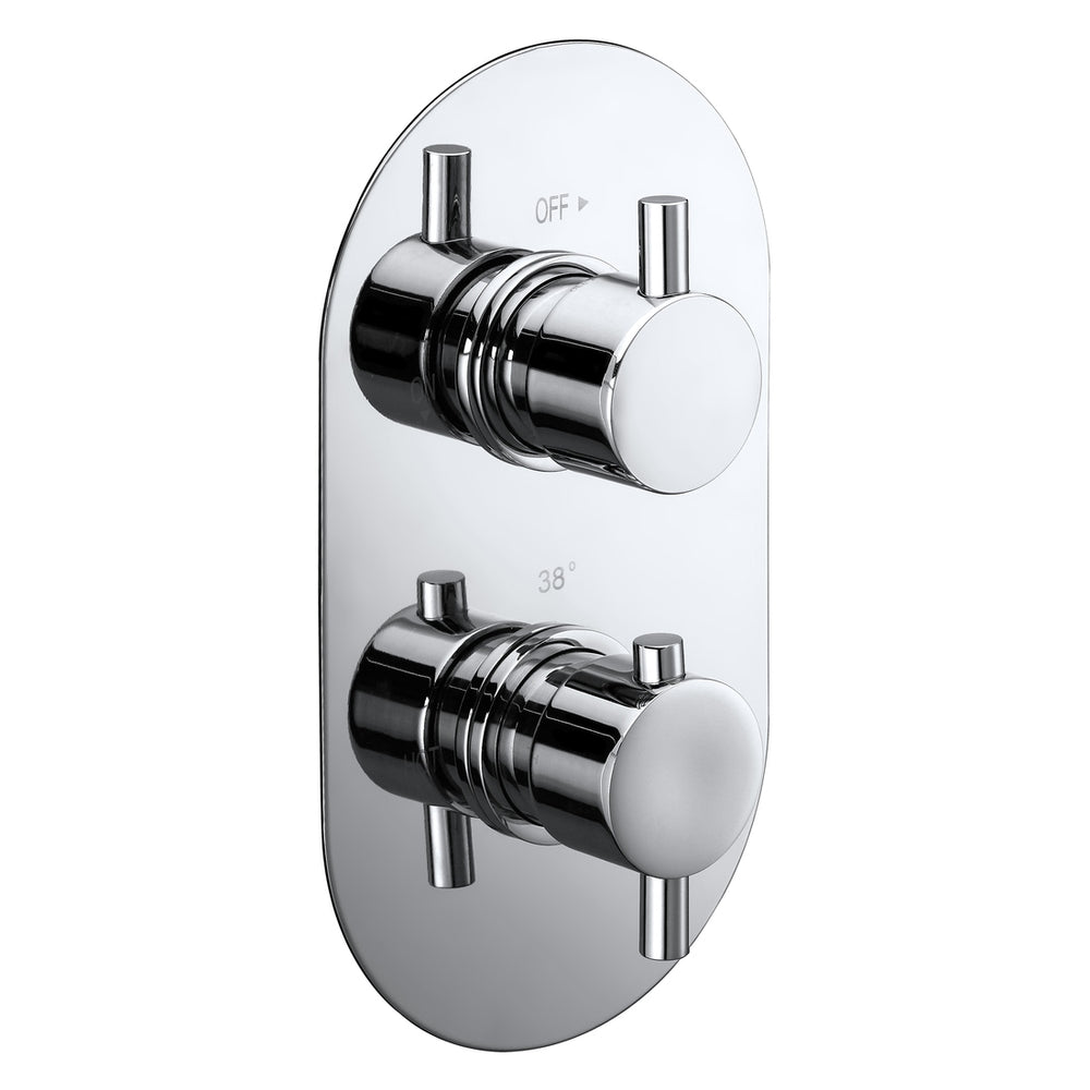 Frontline Aquaflow Italia Evoke Twin Shower Valve with Diverter - Chrome - BIQEVC02D - TAP 'N' SHOWER