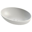 Frontline Aquanatural Galvano Oval Solid Surface Basin - Matt White - BIQGOB - TAP 'N' SHOWER