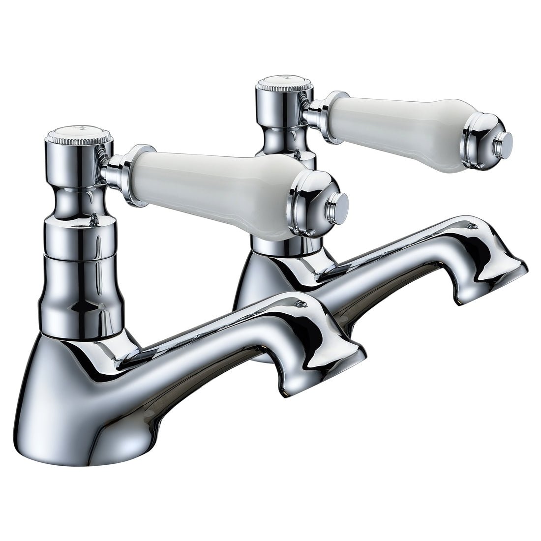Frontline Aquaflow Holborn Lever Basin Taps - Chrome - BIQHL04 - TAP 'N' SHOWER