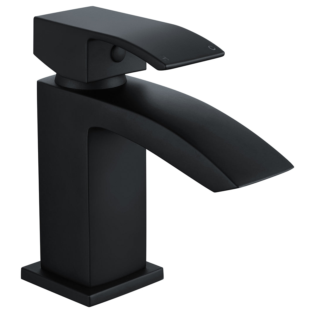 Frontline Aquaflow Onyx Basin Mixer - Black - BIQONY03 - TAP 'N' SHOWER