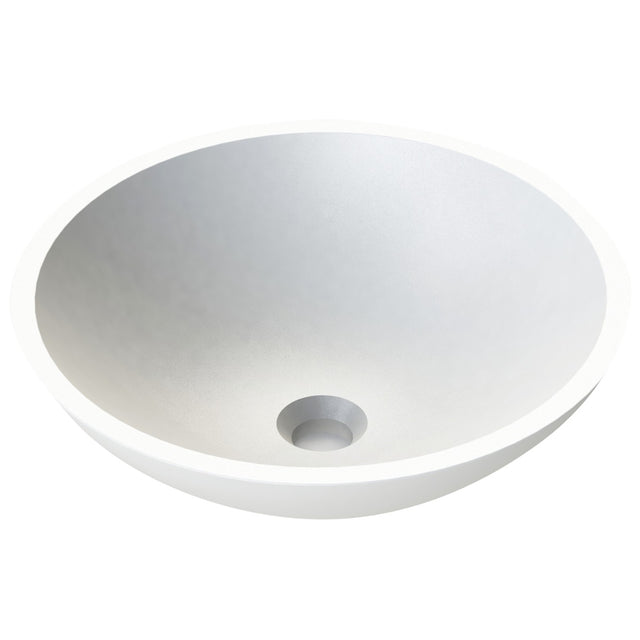 Frontline Aquanatural Prince Round Solid Surface Basin 420mm - Matt White - BIQP42 - TAP 'N' SHOWER