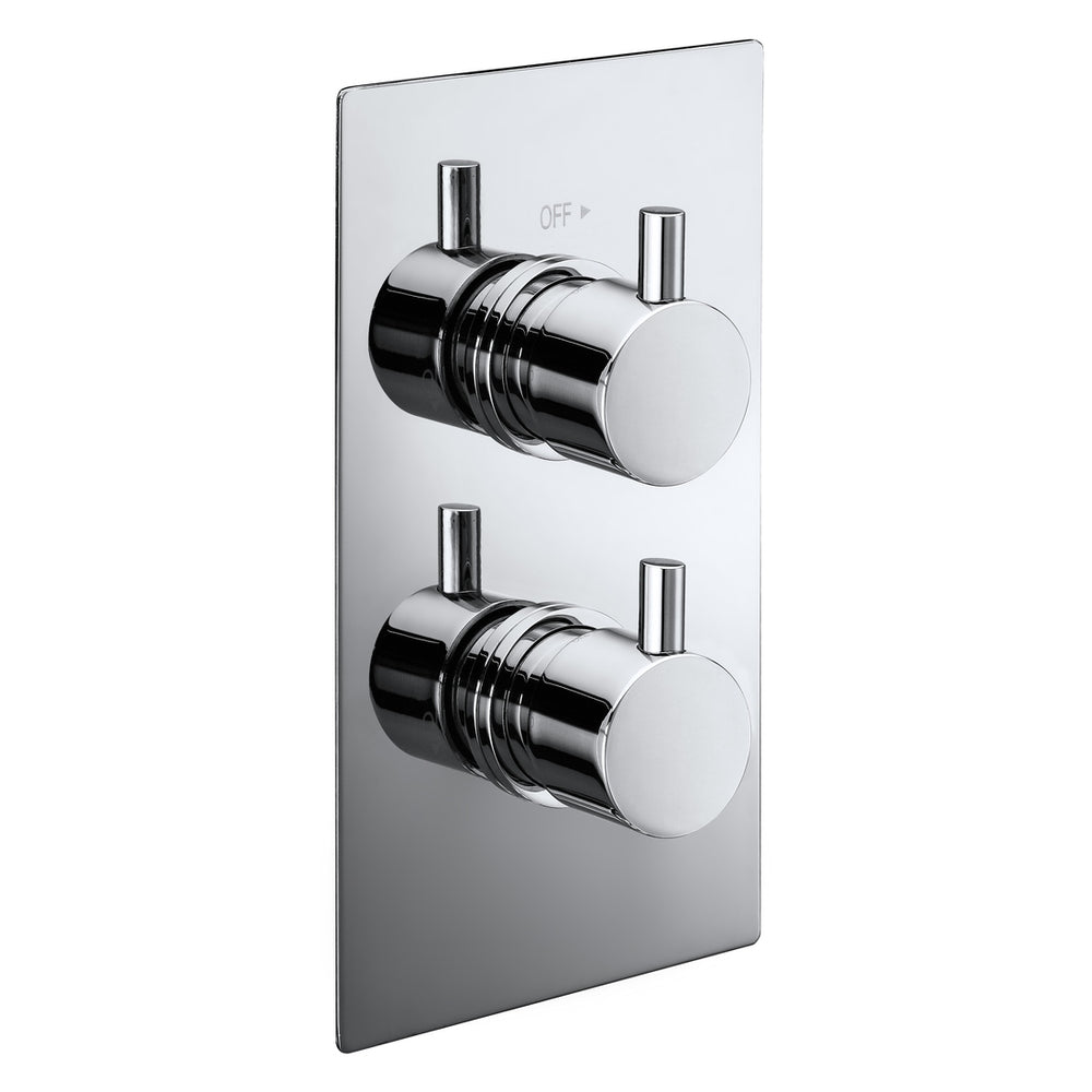 Frontline Aquaflow Italia Pure Twin Concealed 2 - Way Shower Valve - Chrome - BIQPTC02D - TAP 'N' SHOWER