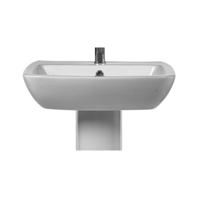Frontline Aquaceramica 1 Tap Hole Piccolo Basin 570mm - White - BIQR28BAS55 - TAP 'N' SHOWER