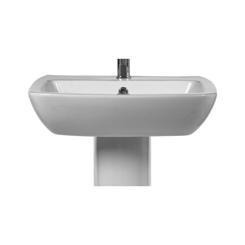 Frontline Aquaceramica 1 Tap Hole Piccolo Basin 570mm - White - BIQR28BAS55 - TAP 'N' SHOWER