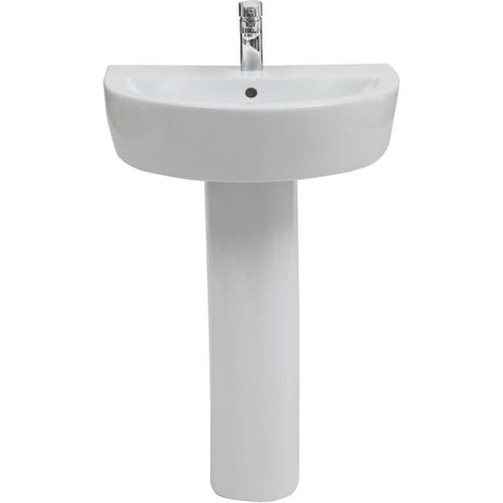 Frontline Aquaceramica 1 Tap Hole Italia Emme Basin 560mm - White - BIQR555BAS1 - TAP 'N' SHOWER
