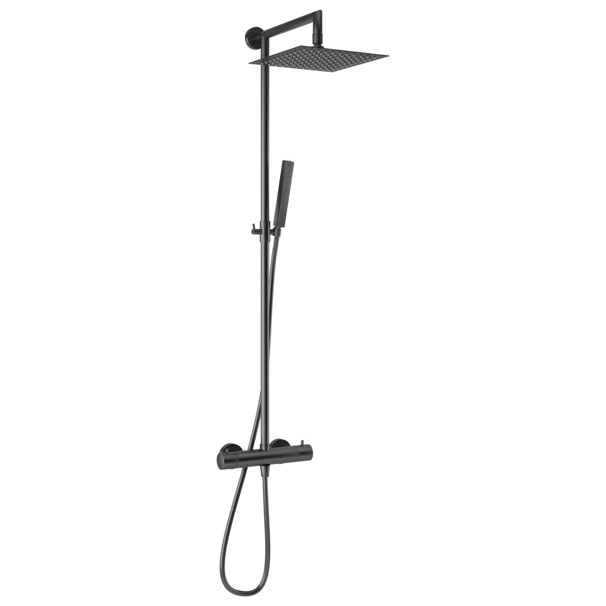 Frontline Aquaflow Velar Thermostatic Shower Column - Matt Black - FMART15408 - TAP 'N' SHOWER