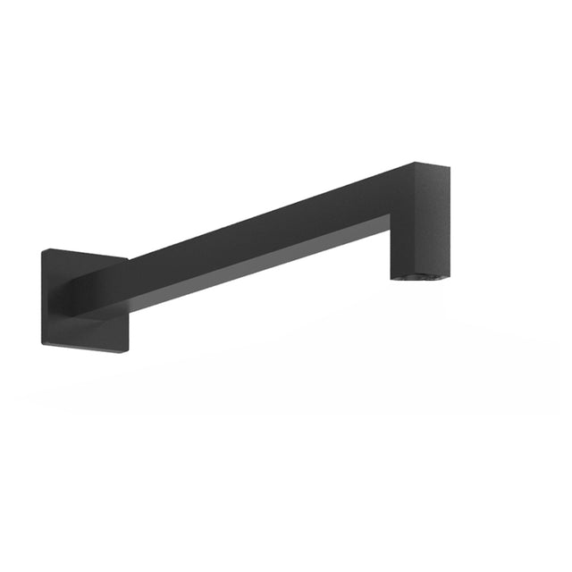 Frontline Aquaflow Brass Square Shower Arm 400mm - Matt Black - FMART6662B - TAP 'N' SHOWER