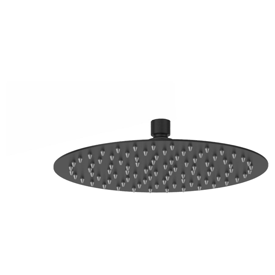 Frontline Aquaflow Round Ultra Thin Shower Head 300mm - Matt Black - FMART6670B - TAP 'N' SHOWER