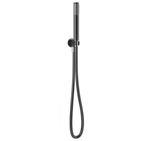 Frontline Aquaflow Round Outlet Elbow Flex and Handset - Matt Black - FMRMBOEPB - TAP 'N' SHOWER
