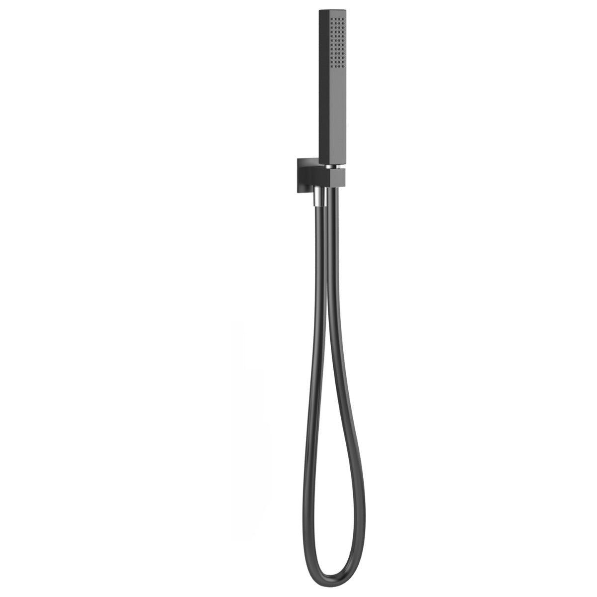 Frontline Aquaflow Square Outlet Elbow, Flex & Handset - Matt Black - FMSMBOEPB - TAP 'N' SHOWER