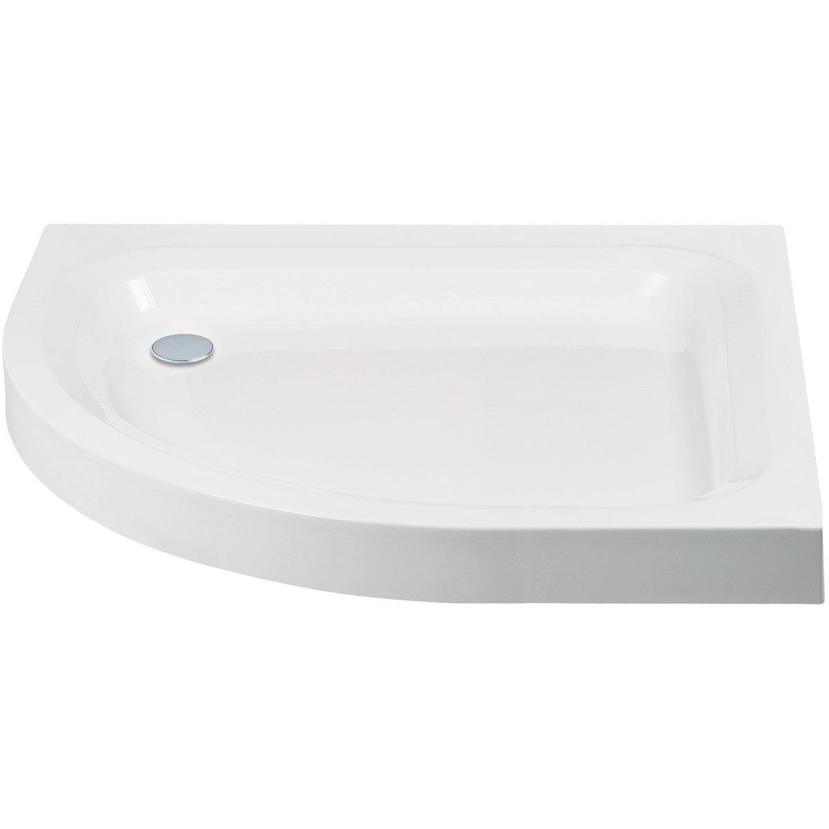 Frontline Aquaglass LH Quadrant Shower Tray 1000x800mm - White - JTUFR1080LQ - TAP 'N' SHOWER