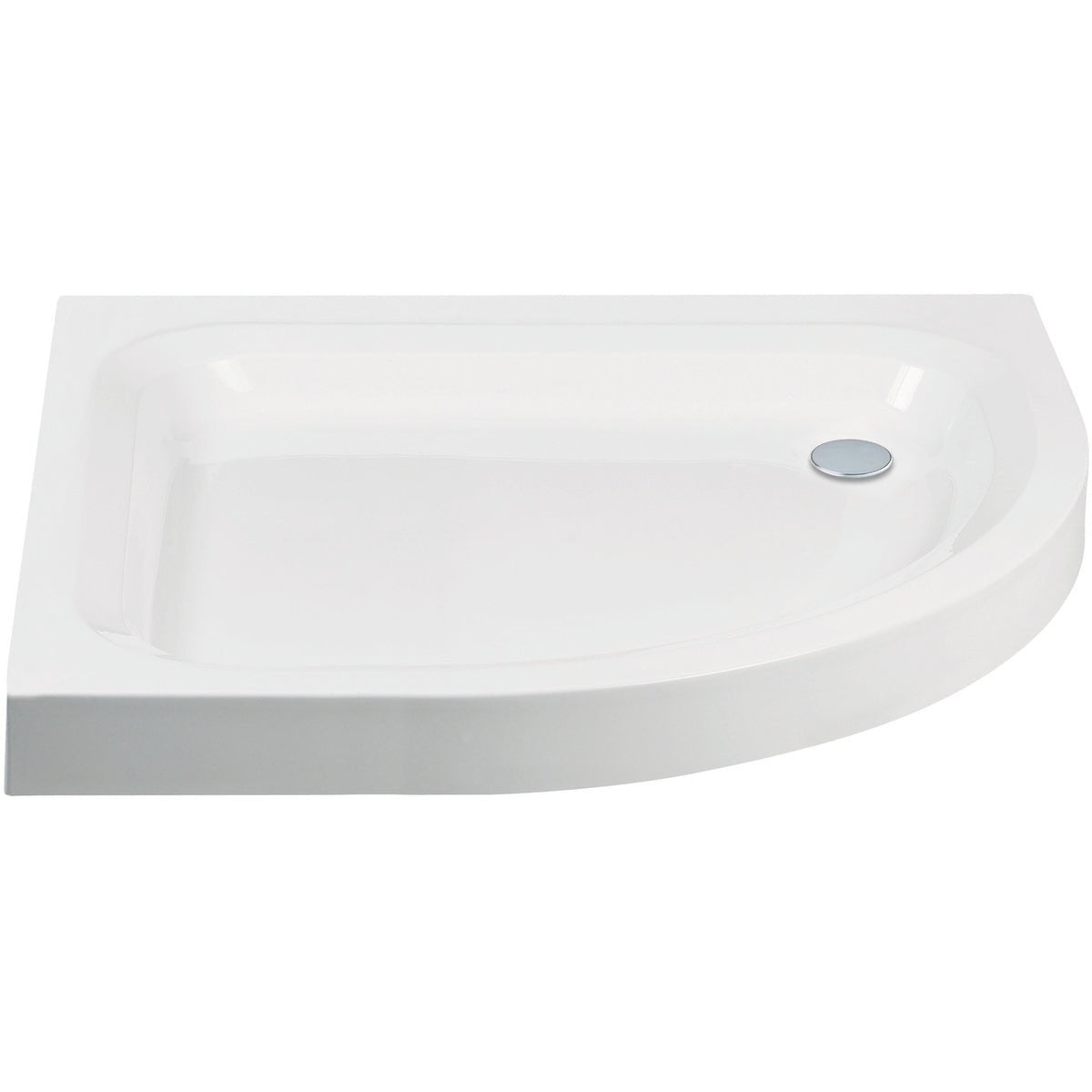 Frontline Aquaglass Quadrant RH Shower Tray 1000x800mm - White - JTUFR1080RQ - TAP 'N' SHOWER