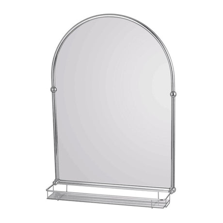 Frontline Holborn Traditional Arched Mirror with Glass Shelf - Chrome - LMHAHC09GF - TAP 'N' SHOWER
