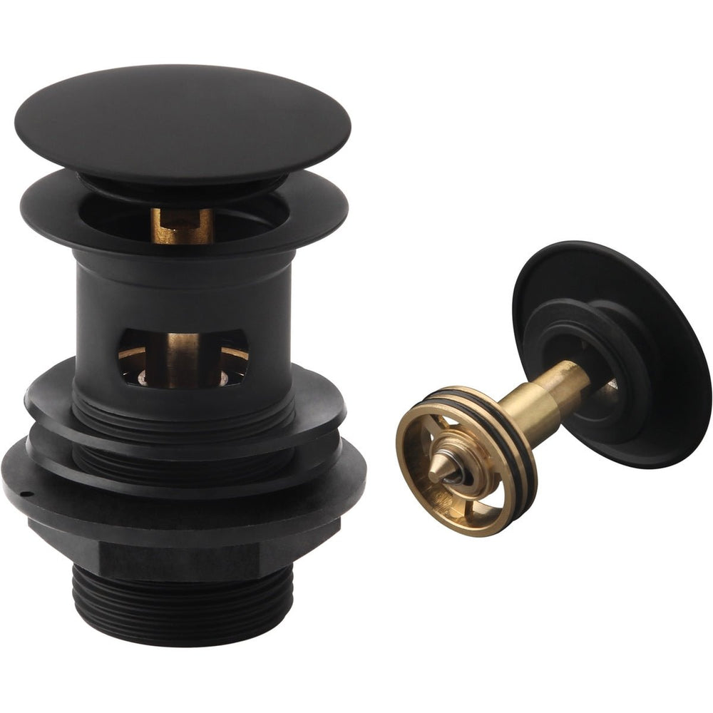 Frontline Easy Clean Sprung Plug Basin Waste - Matt Black - LMWE106E - MB - TAP 'N' SHOWER