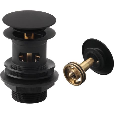 Frontline Easy Clean Sprung Plug Basin Waste - Matt Black - LMWE106E - MB - TAP 'N' SHOWER