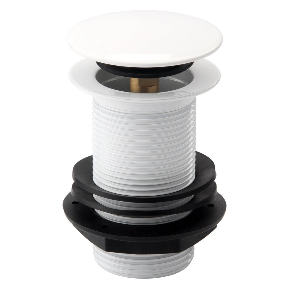Frontline Unslotted Sprung Plug Basin Waste - Gloss White - LMWE106U - C - TAP 'N' SHOWER