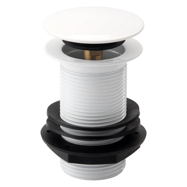 Frontline Unslotted Sprung Plug Basin Waste - Gloss White - LMWE106U - C - TAP 'N' SHOWER