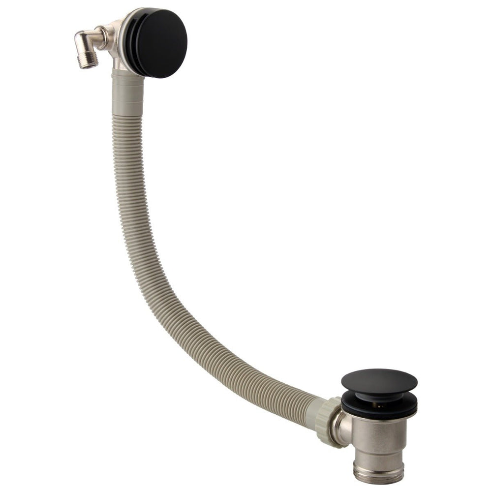Frontline Aquaflow Cascade Round Overflow Bath Filler - Matt Black - LMWE243 - MB - TAP 'N' SHOWER
