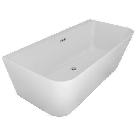 Frontline Aqua Mono Luxury Freestanding Back to Wall Bath 1700x800mm - White - SI806343 - TAP 'N' SHOWER