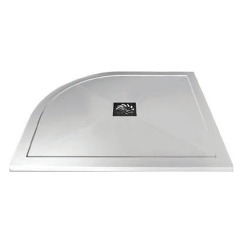 Frontline Aquaglass Slimline RH Offset Quadrant Shower Tray 1000x800mm - White - ST2510X80QR - TAP 'N' SHOWER