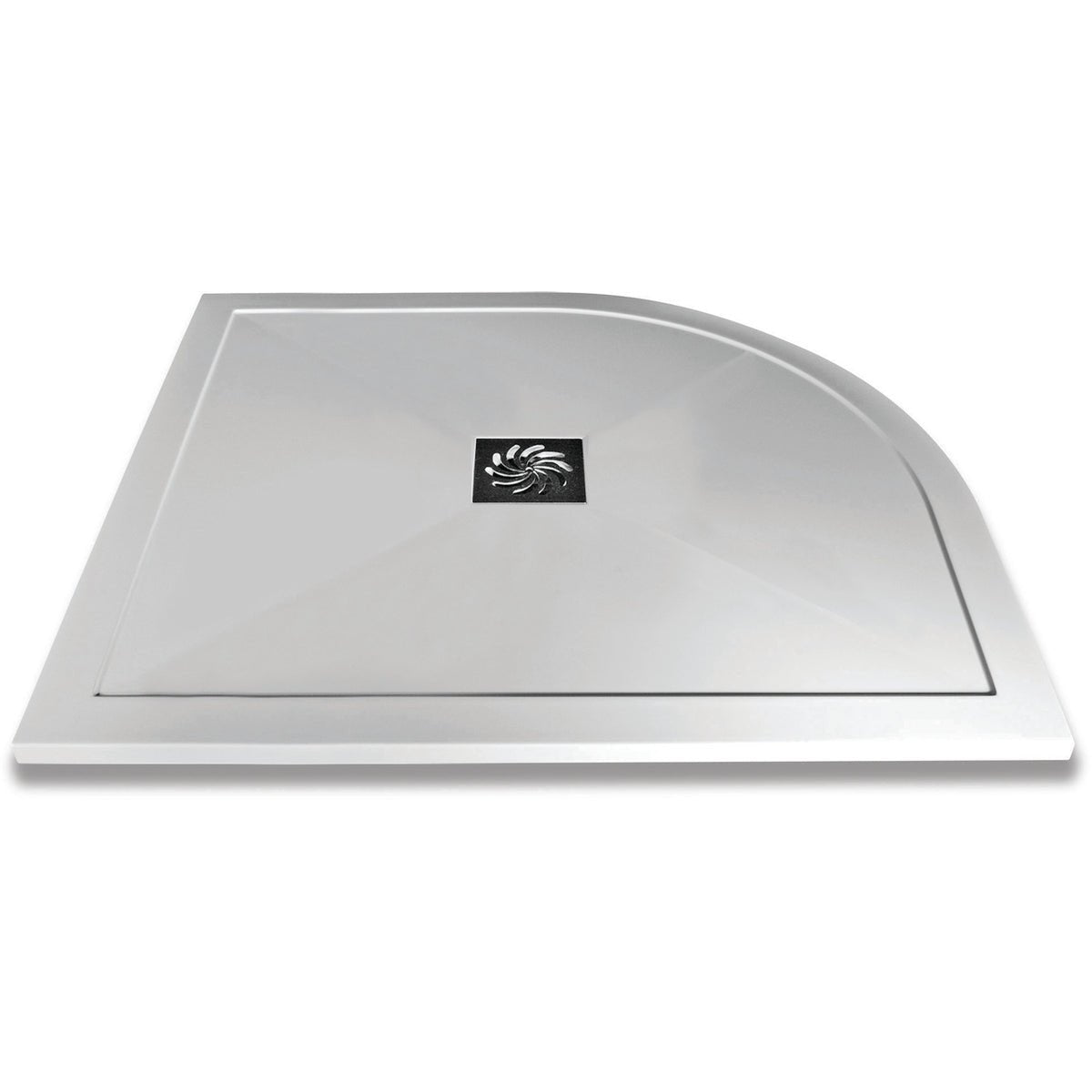 Frontline Aquaglass Slimline Offset Quadrant Shower Tray LH 1200x800mm - White - ST2512X80QL - TAP 'N' SHOWER