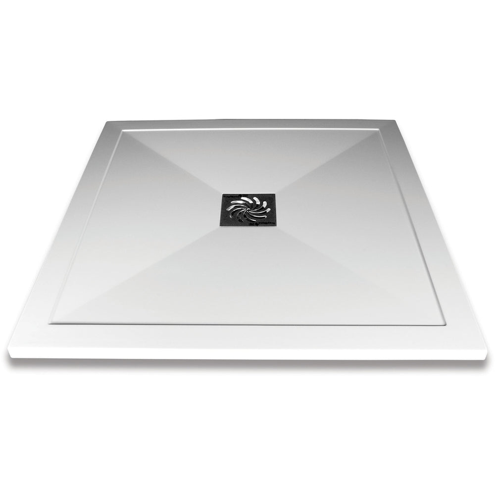 Frontline Aquaglass Slimline Shower Tray 800x800mm - White - ST25800SQ - TAP 'N' SHOWER