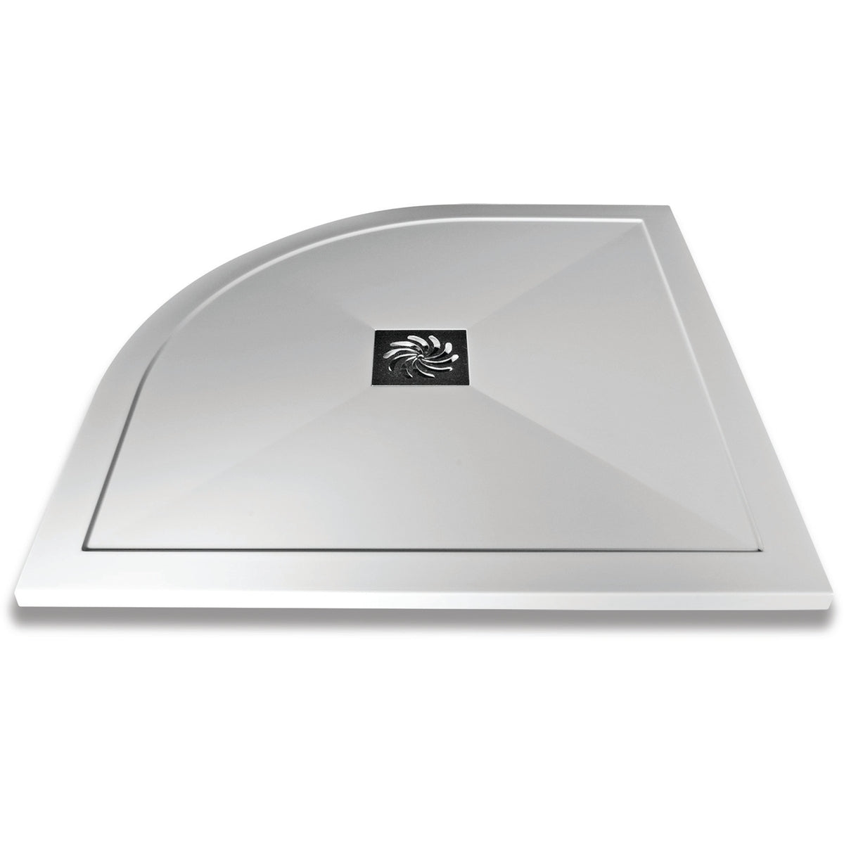 Frontline Aquaglass Slimline Quadrant Shower Tray 900mm - White - ST25900Q - TAP 'N' SHOWER