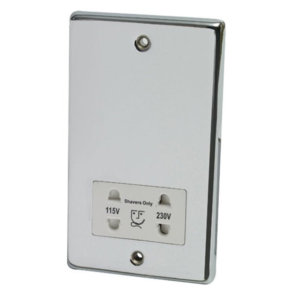 Frontline Shaver Socket - Chrome - SY9660CC - TAP 'N' SHOWER