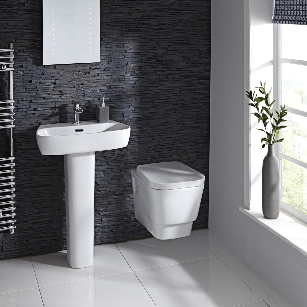 Frontline Aqua Cubix Wall Hung Cloakroom Suite - White - WHSUITE - CUBIX - TAP 'N' SHOWER