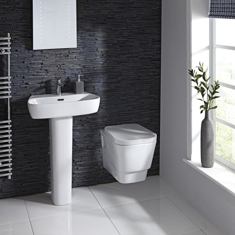 Frontline Aqua Cubix Wall Hung Cloakroom Suite - White - WHSUITE - CUBIX - TAP 'N' SHOWER