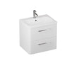 Britton Camberwell Wall Hung 2 - Drawer Vanity Unit 600mm - White - C60DDW - TAP 'N' SHOWER