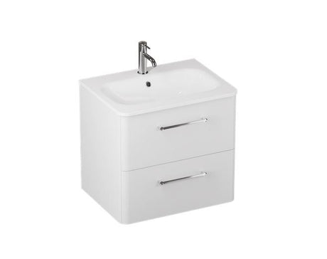 Britton Camberwell Wall Hung 2 - Drawer Vanity Unit 600mm - White - C60DDW - TAP 'N' SHOWER