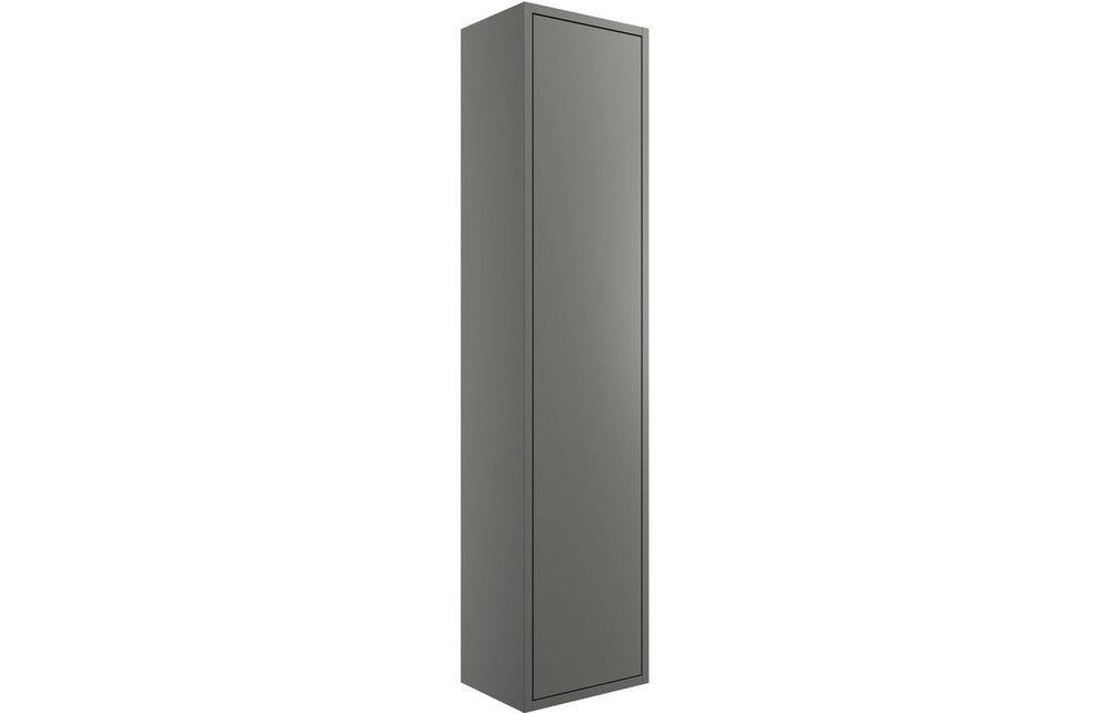 Prystine McAllen 1 Door Wall Hung Tall Unit 300mm - Matt Grey - PRIS2096 - TAP 'N' SHOWER
