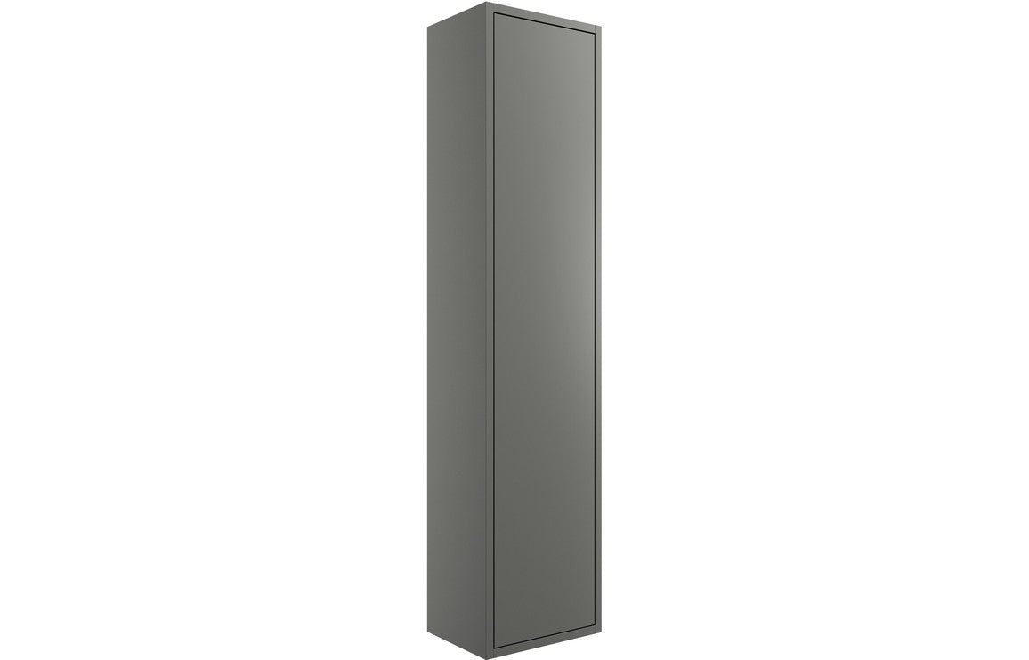 Prystine McAllen 1 Door Wall Hung Tall Unit 300mm - Matt Grey - PRIS2096 - TAP 'N' SHOWER