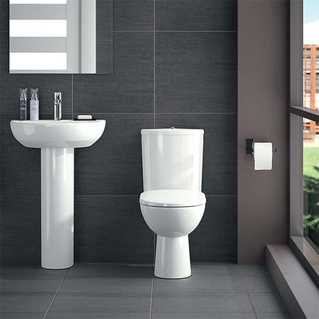 Geberit Selnova 3 - in - 1 Toilet Pack Close Coupled Pan Cistern and Seat - White - 503.121.00.1 - TAP 'N' SHOWER