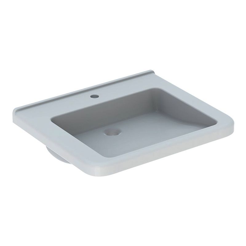 Geberit Selnova Comfort Square Countertop Basin 550mm 1 Tap Hole - White - 500.786.00.7 - TAP 'N' SHOWER